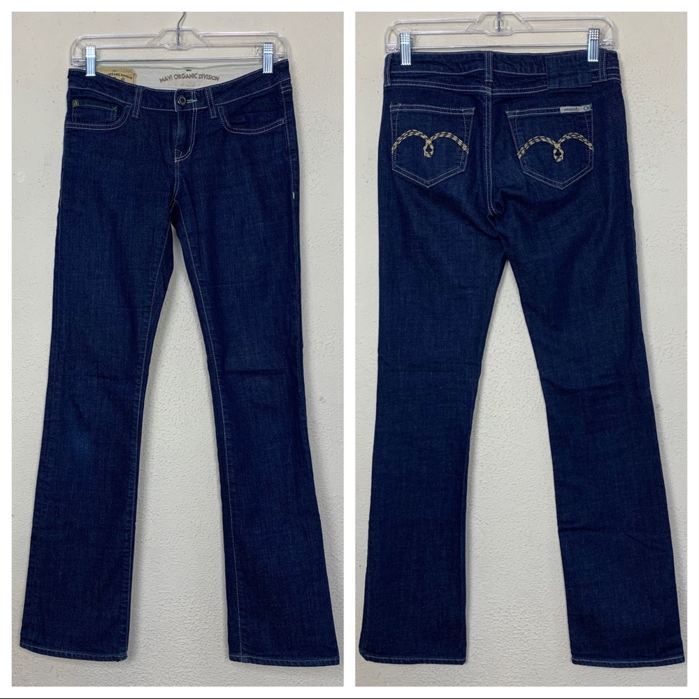 Mavi Olivia Organic Cotton Low Rise Dark Wash Straight Leg Jeans Size 26x34